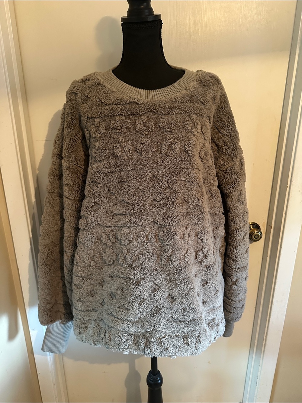 Free People Plush Sherpa Pullover - Gray